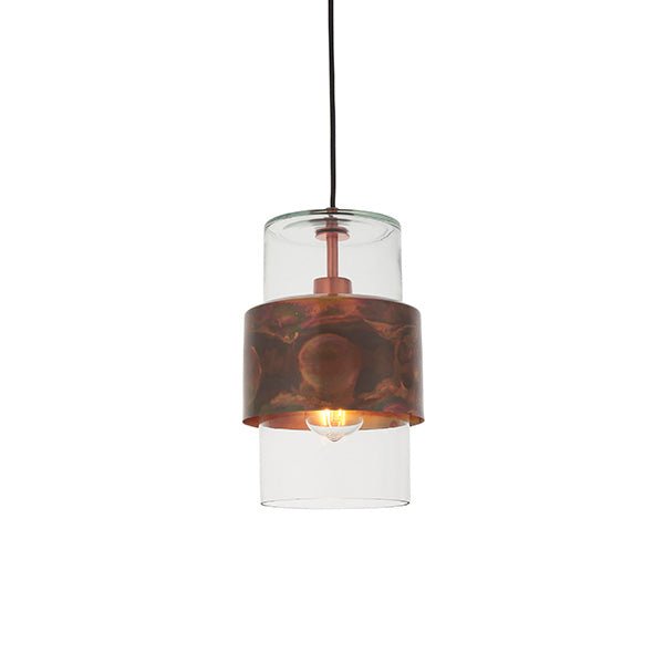 Endon - Metal and Glass Vintage Akari Industrial Style Pendant Light, 1x E27 - Luminosity Designs Ltd