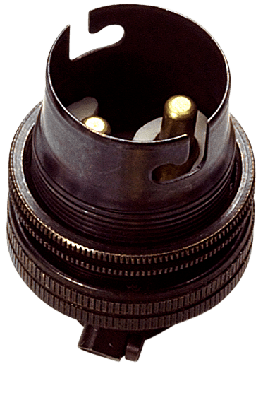 Luminosity Designs - Metal BC Unwitched Lampholder (Half Inch) - Luminosity Designs Ltd