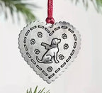 Luminosity Designs Ltd - Metal Heart with Dog Tree Decoration - Luminosity Designs Ltd