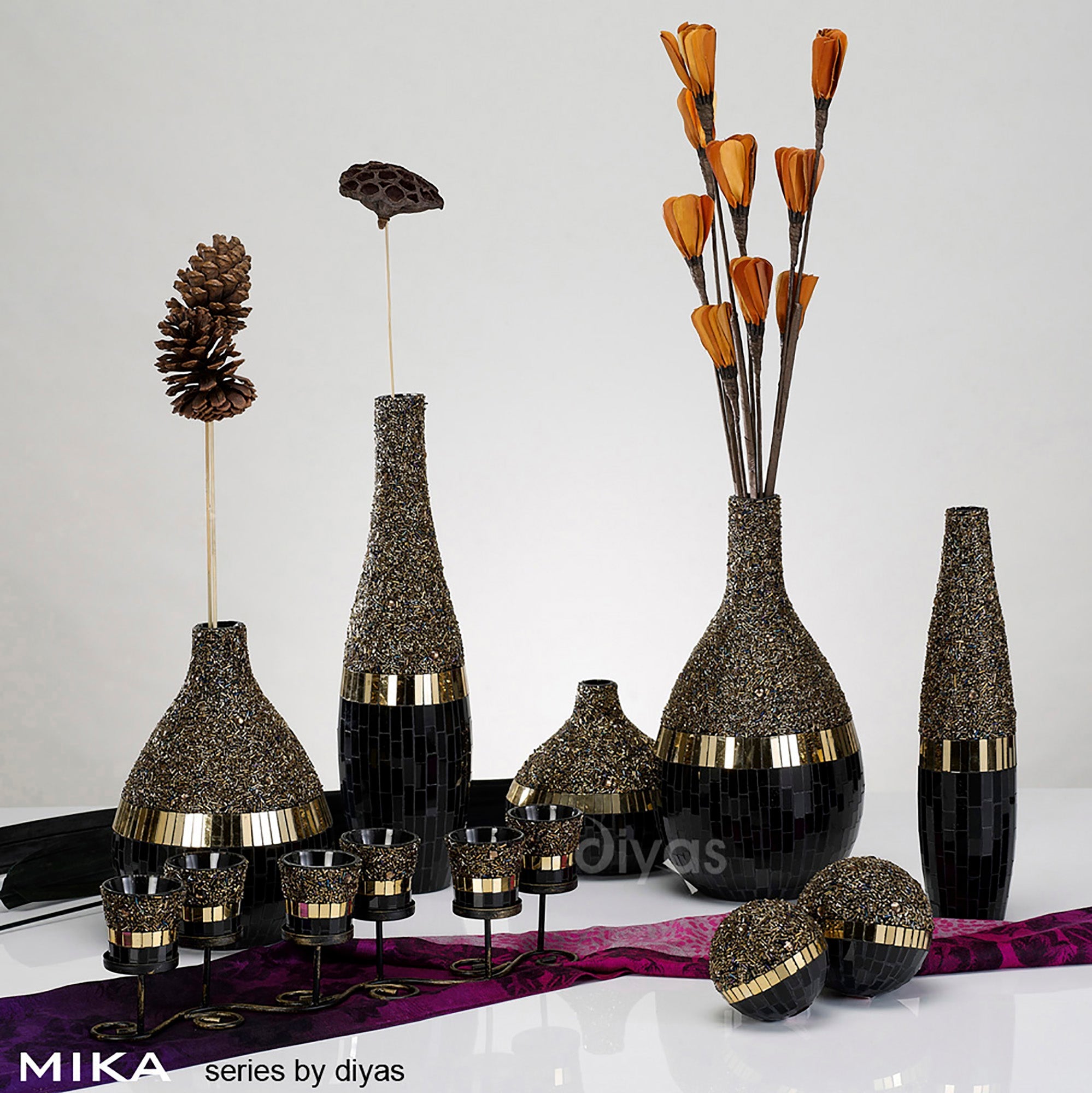 Diyas Home - Mika Mosaic Vase - Small - Luminosity Designs Ltd