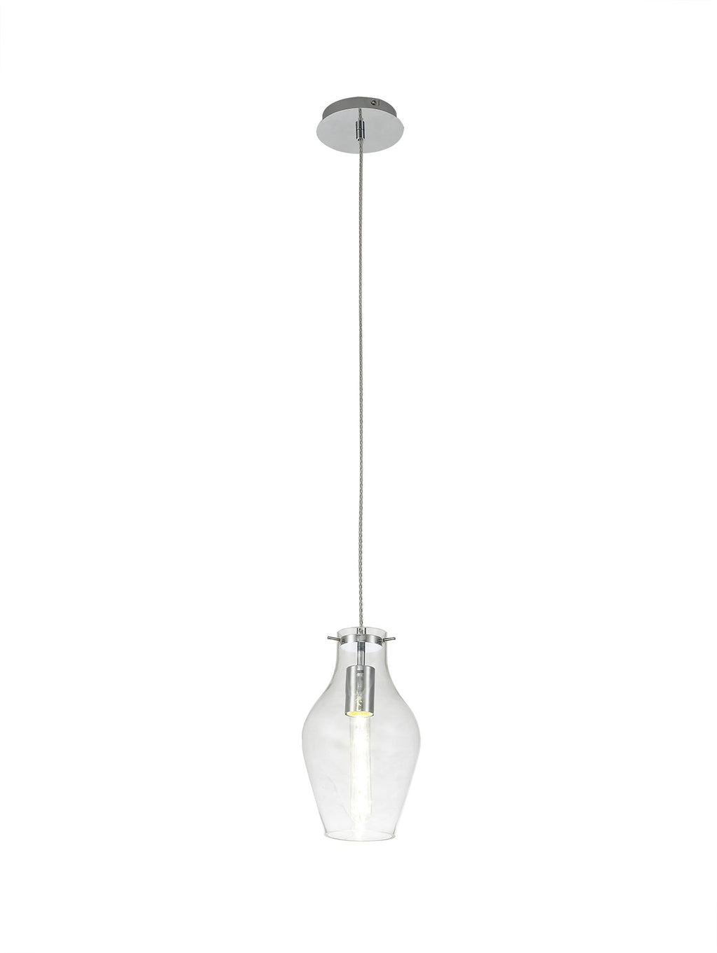 Luminosity Designs Ltd - Minimalist Pendant with Braided Cable, 17cm Round, 1 x E27 - Luminosity Designs Ltd
