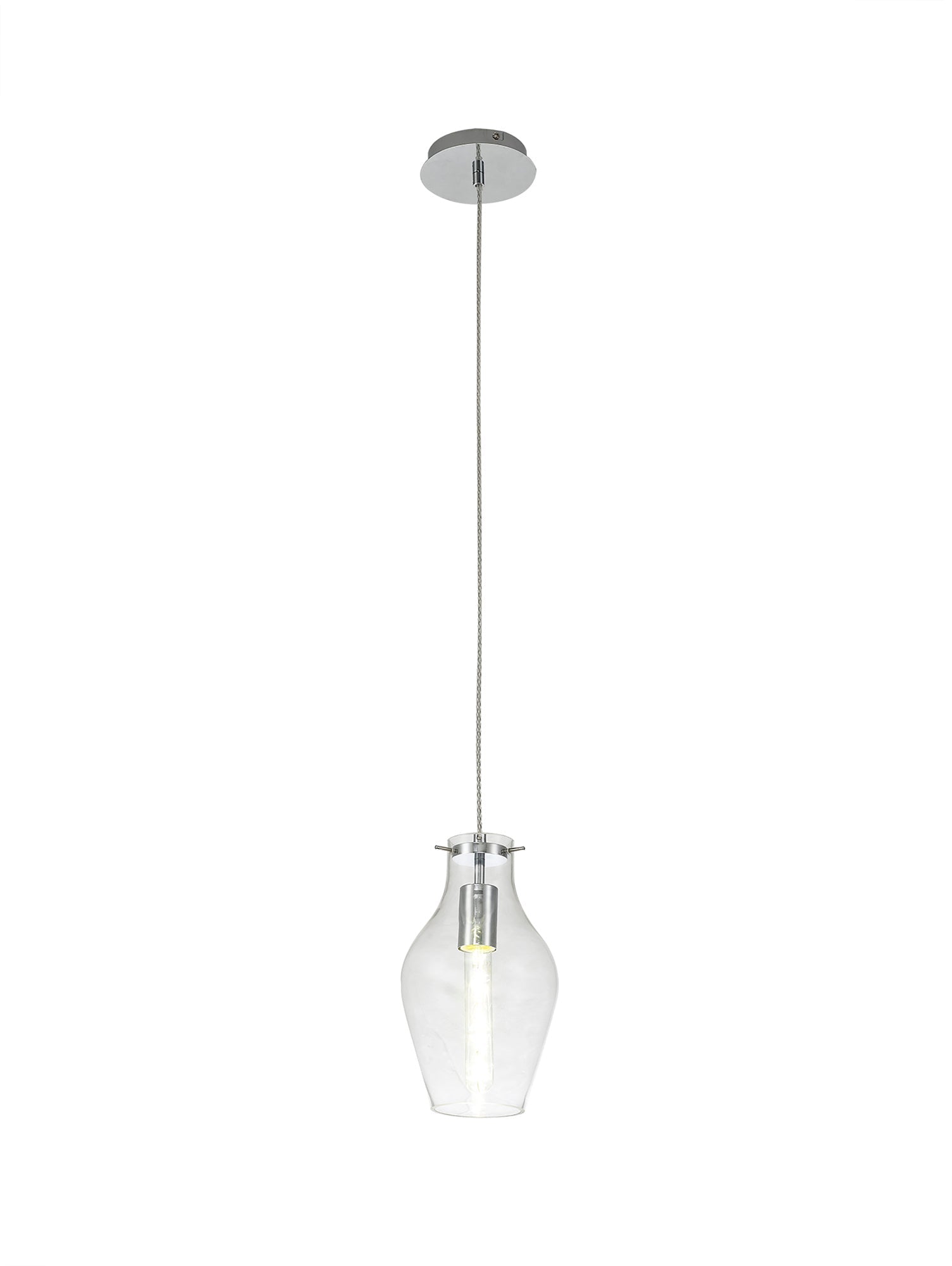 Luminosity Designs Ltd - Minimalist Pendant with Braided Cable, 17cm Round, 1 x E27 - Luminosity Designs Ltd