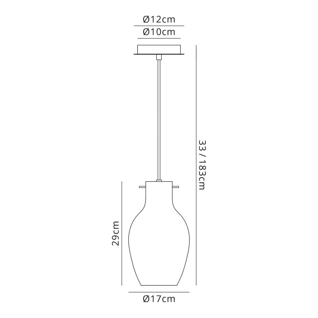 Luminosity Designs Ltd - Minimalist Pendant with Braided Cable, 17cm Round, 1 x E27 - Luminosity Designs Ltd