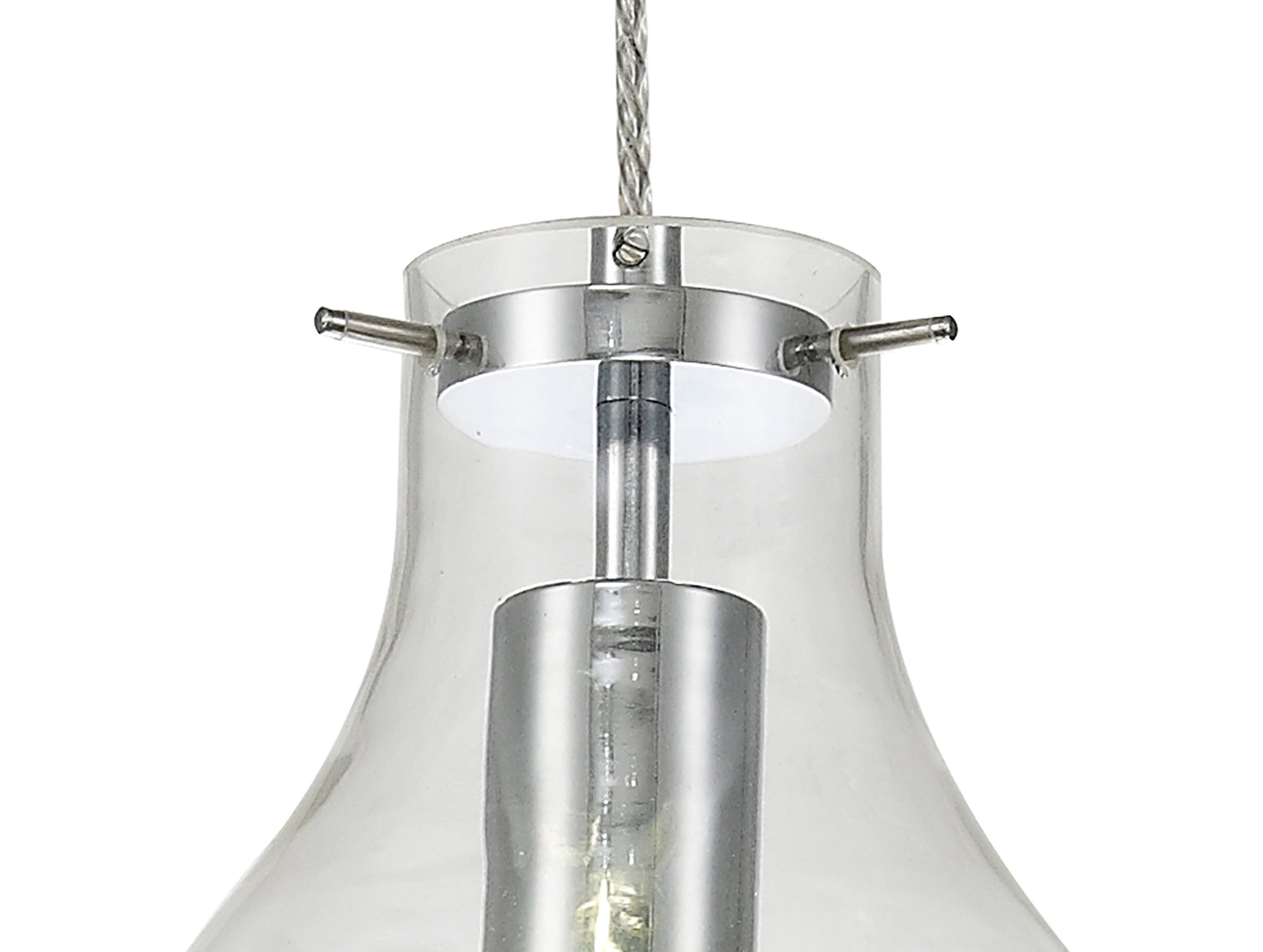 Luminosity Designs Ltd - Minimalist Pendant with Braided Cable, 17cm Round, 1 x E27 - Luminosity Designs Ltd