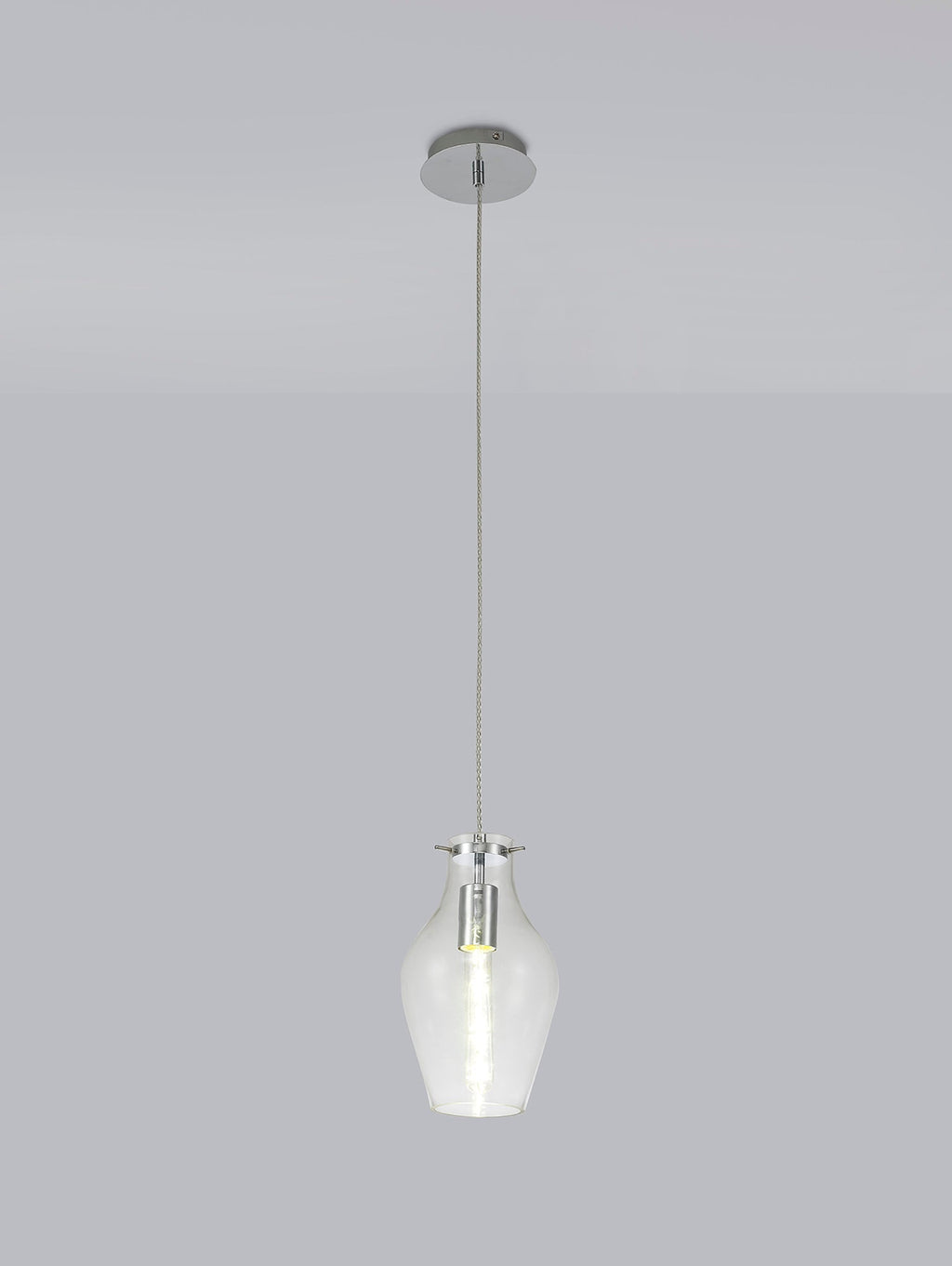 Luminosity Designs Ltd - Minimalist Pendant with Braided Cable, 17cm Round, 1 x E27 - Luminosity Designs Ltd