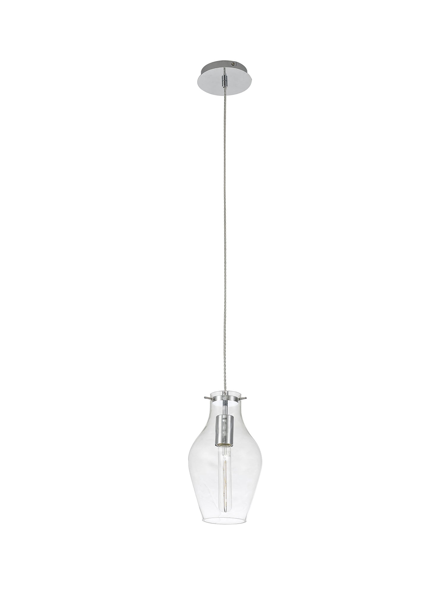 Luminosity Designs Ltd - Minimalist Pendant with Braided Cable, 17cm Round, 1 x E27 - Luminosity Designs Ltd