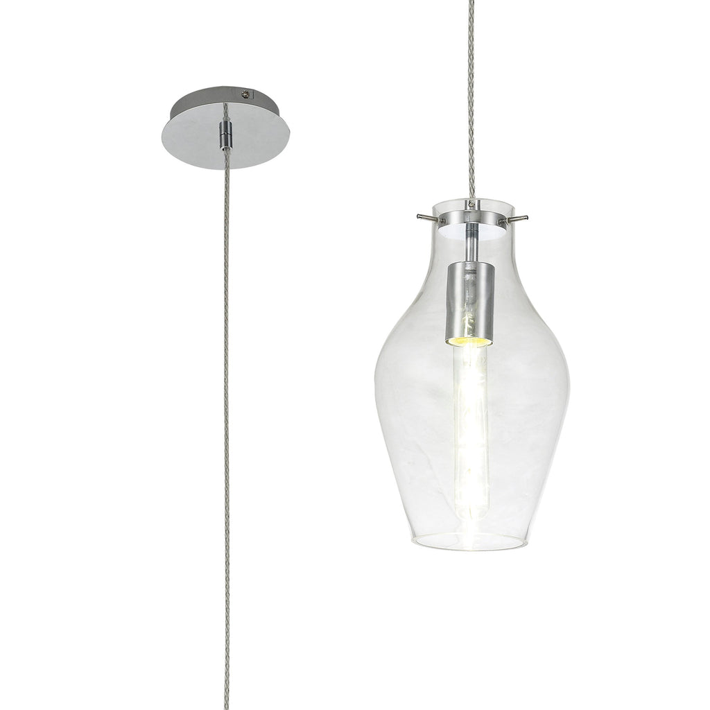 Luminosity Designs Ltd - Minimalist Pendant with Braided Cable, 17cm Round, 1 x E27 - Luminosity Designs Ltd
