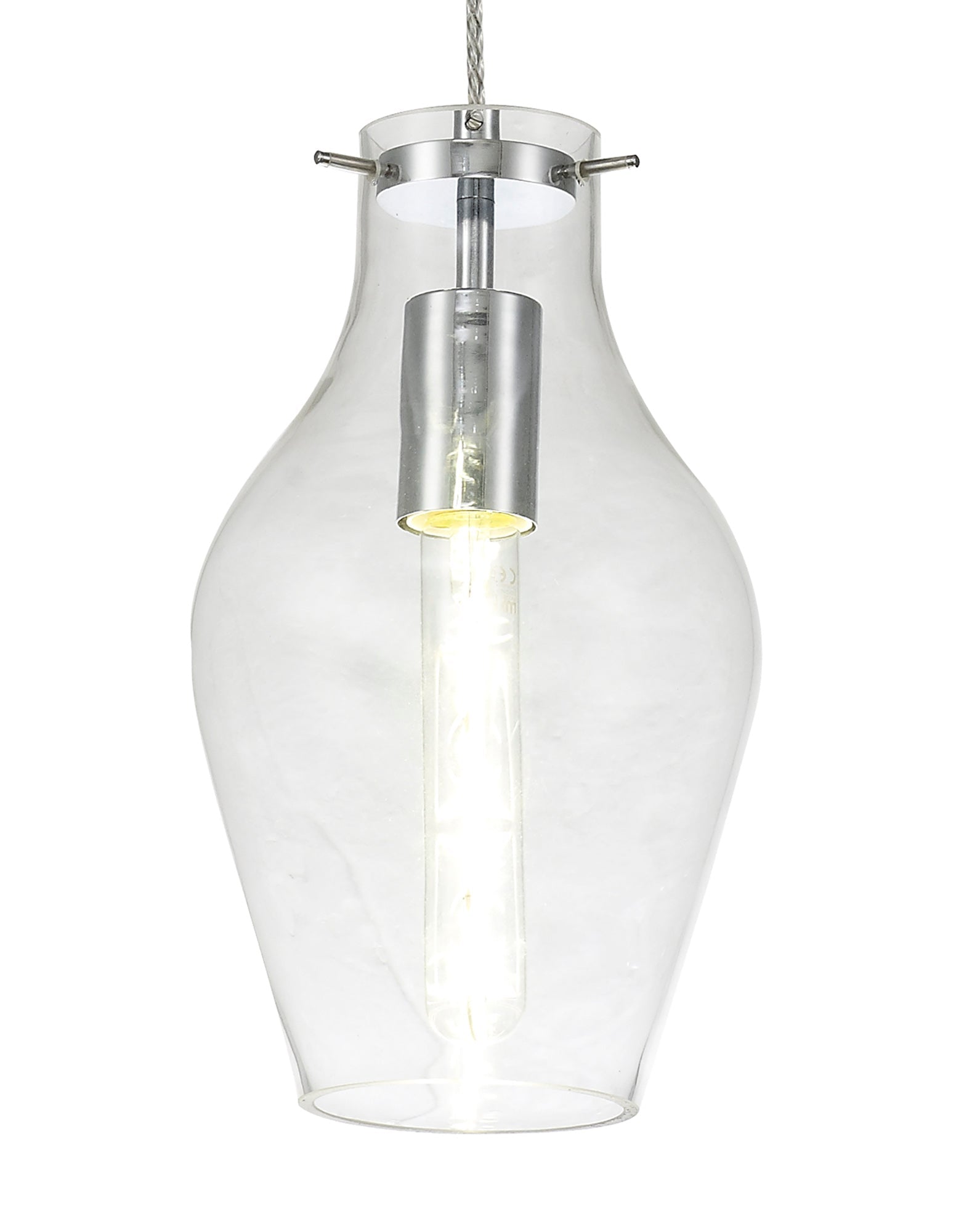 Luminosity Designs Ltd - Minimalist Pendant with Braided Cable, 17cm Round, 1 x E27 - Luminosity Designs Ltd
