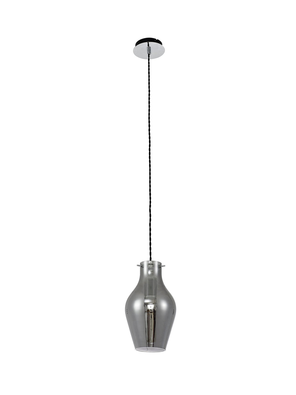 Luminosity Designs Ltd - Minimalist Pendant with Braided Cable, 17cm Round, 1 x E27 - Luminosity Designs Ltd