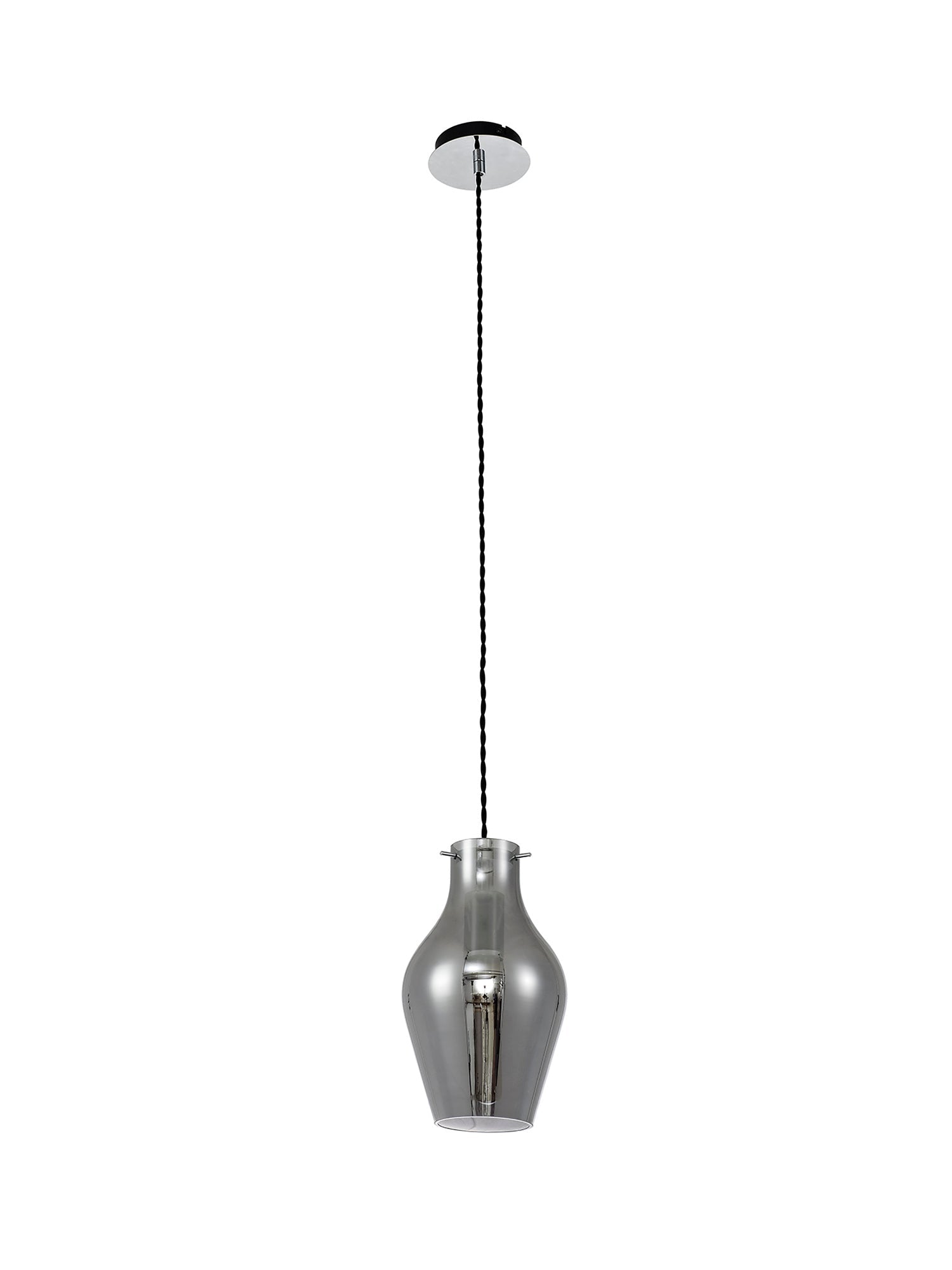 Luminosity Designs Ltd - Minimalist Pendant with Braided Cable, 17cm Round, 1 x E27 - Luminosity Designs Ltd