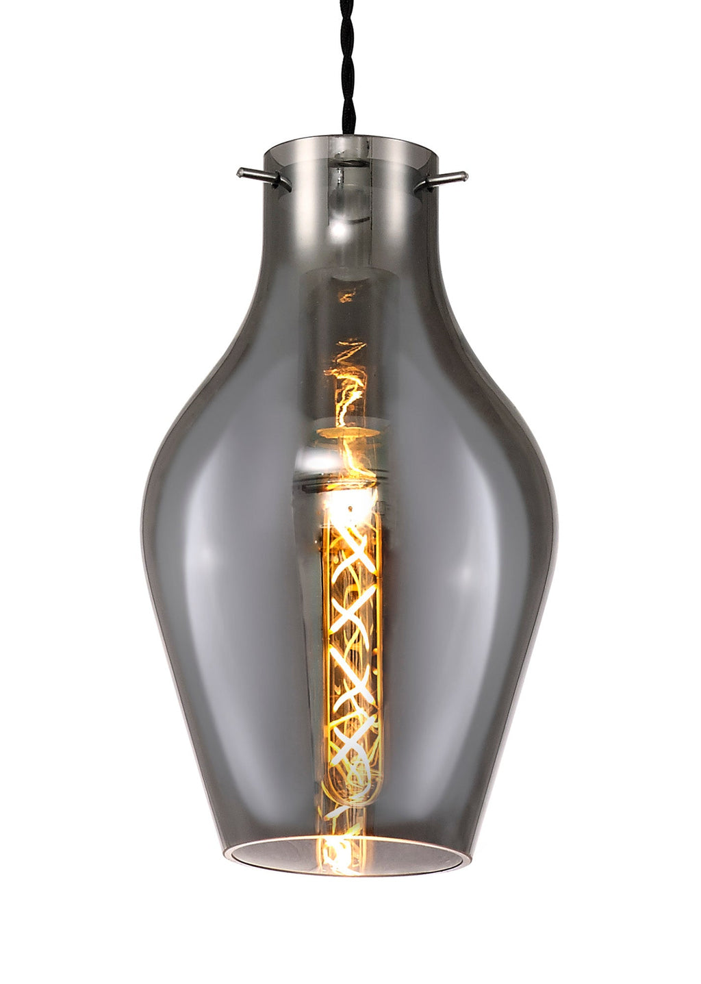 Luminosity Designs Ltd - Minimalist Pendant with Braided Cable, 17cm Round, 1 x E27 - Luminosity Designs Ltd