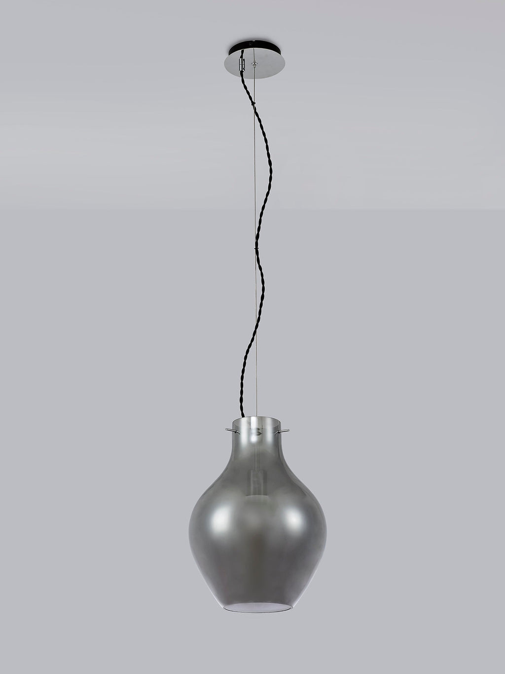 Luminosity Designs Ltd - Minimalist Pendant with Braided Cable 28cm Round, 1 x E27 - Luminosity Designs Ltd