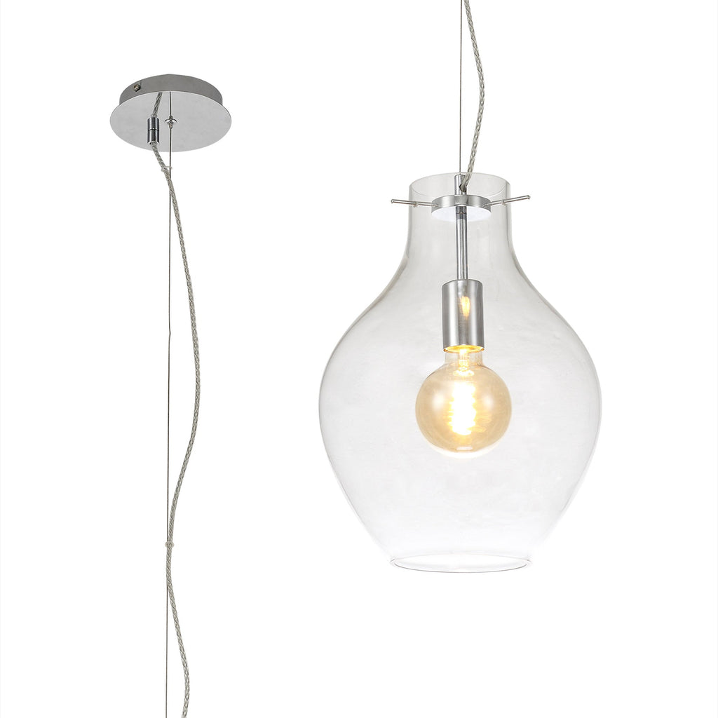 Luminosity Designs Ltd - Minimalist Pendant with Braided Cable 28cm Round, 1 x E27 - Luminosity Designs Ltd