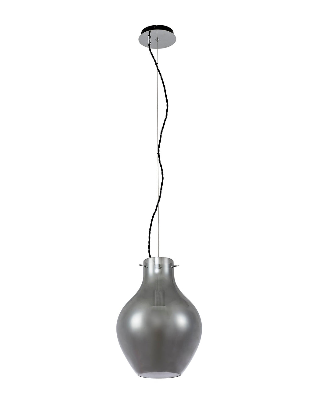 Luminosity Designs Ltd - Minimalist Pendant with Braided Cable 28cm Round, 1 x E27 - Luminosity Designs Ltd