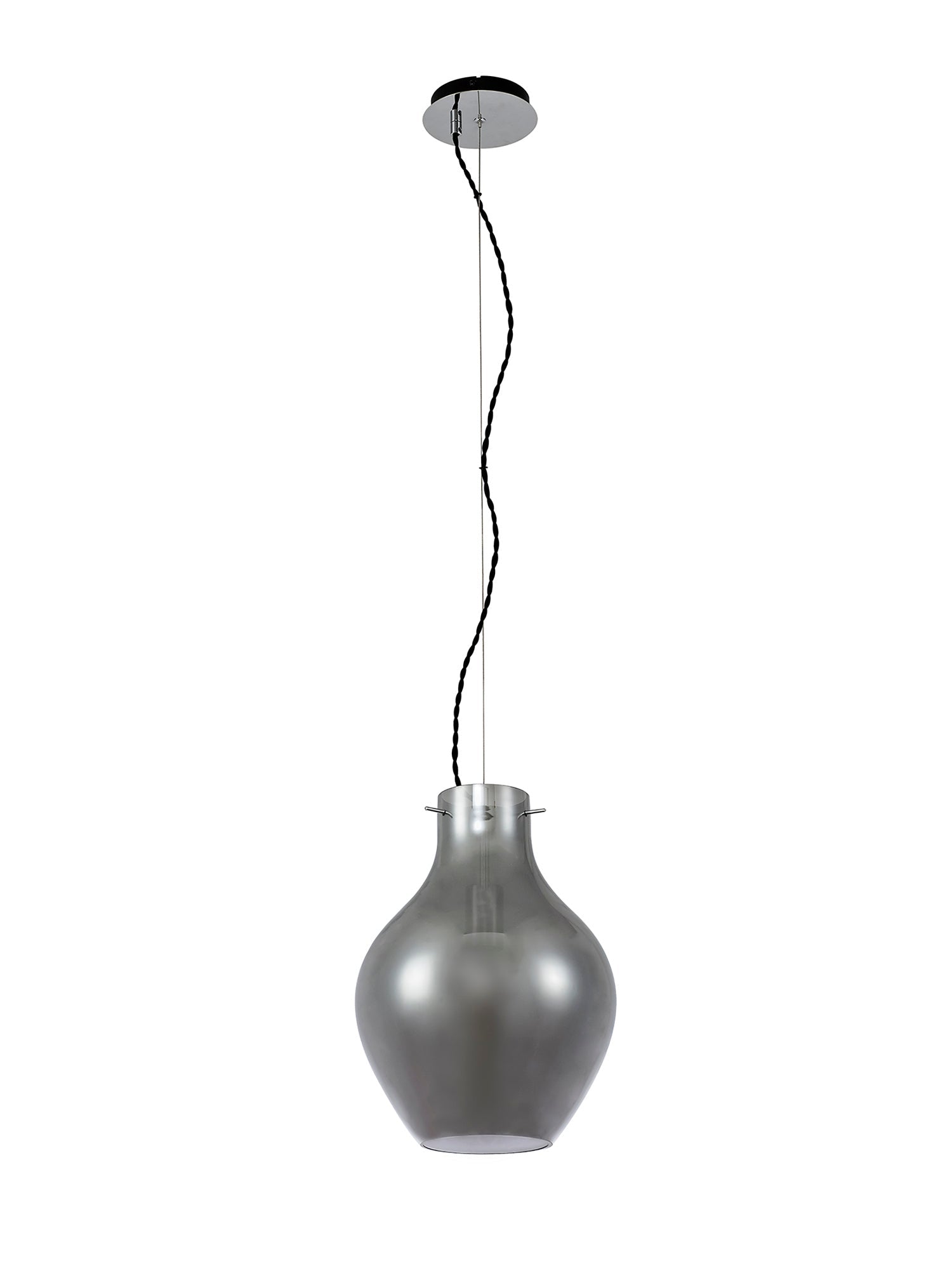 Luminosity Designs Ltd - Minimalist Pendant with Braided Cable 28cm Round, 1 x E27 - Luminosity Designs Ltd
