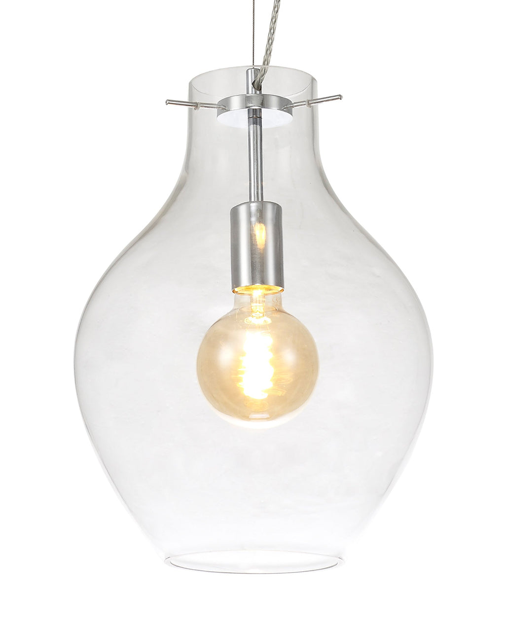 Luminosity Designs Ltd - Minimalist Pendant with Braided Cable 28cm Round, 1 x E27 - Luminosity Designs Ltd