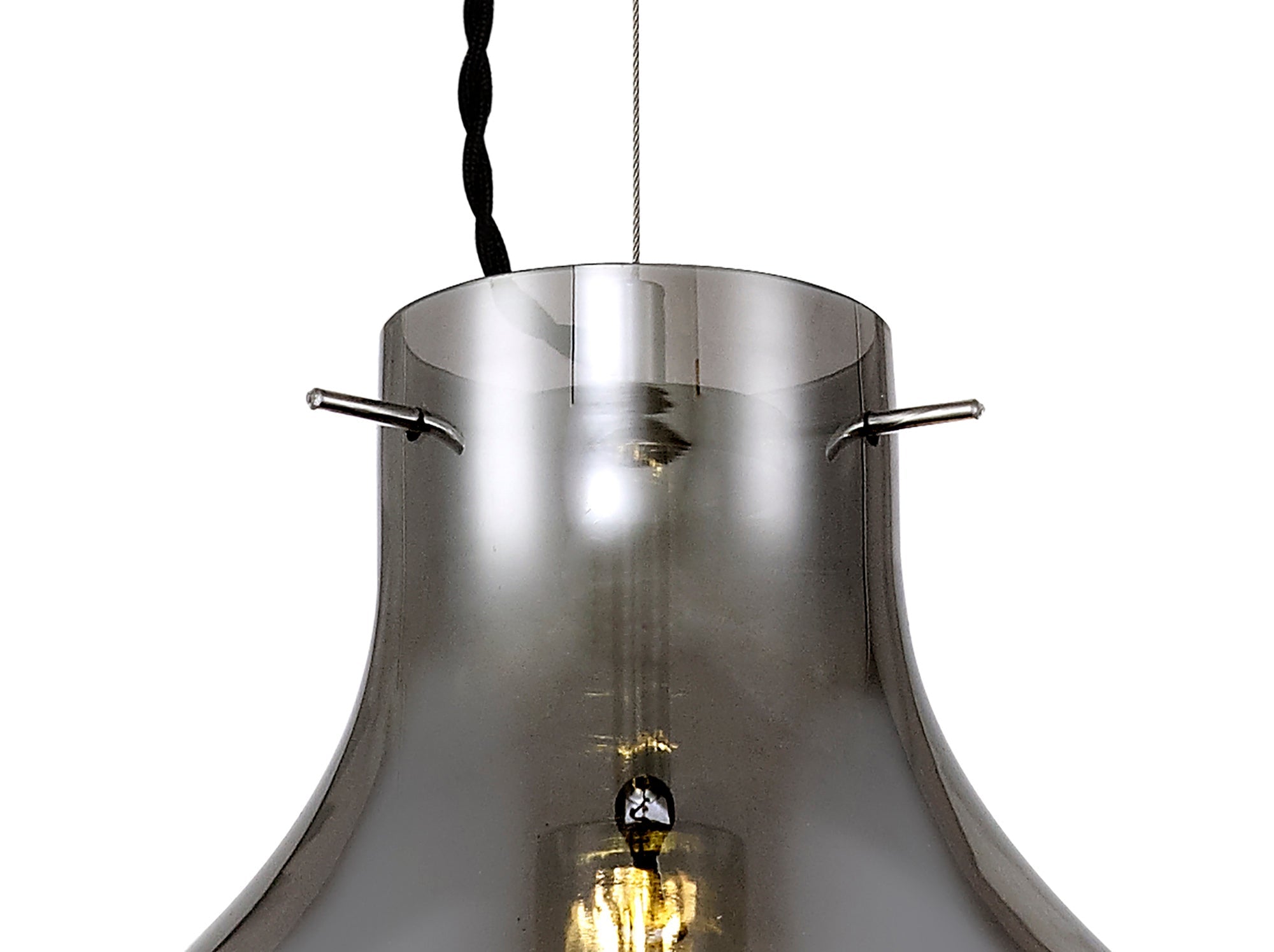Luminosity Designs Ltd - Minimalist Pendant with Braided Cable 28cm Round, 1 x E27 - Luminosity Designs Ltd
