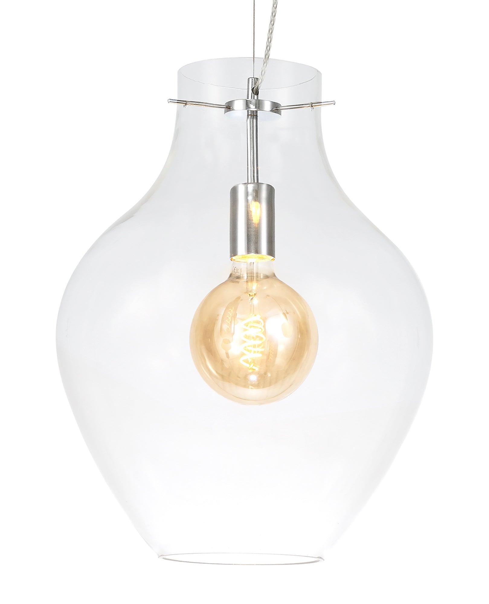 Luminosity Designs Ltd - Minimalist Pendant with Braided Cable, 38cm Round, 1 x E27 - Luminosity Designs Ltd