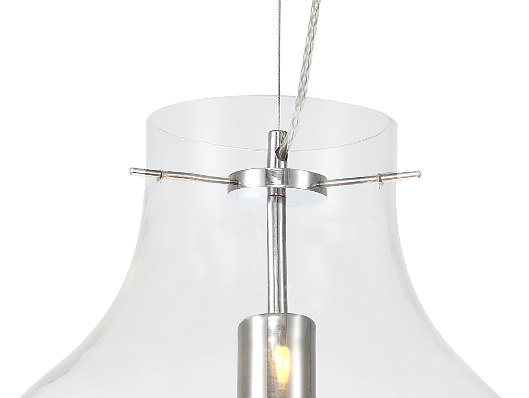 Luminosity Designs Ltd - Minimalist Pendant with Braided Cable, 38cm Round, 1 x E27 - Luminosity Designs Ltd