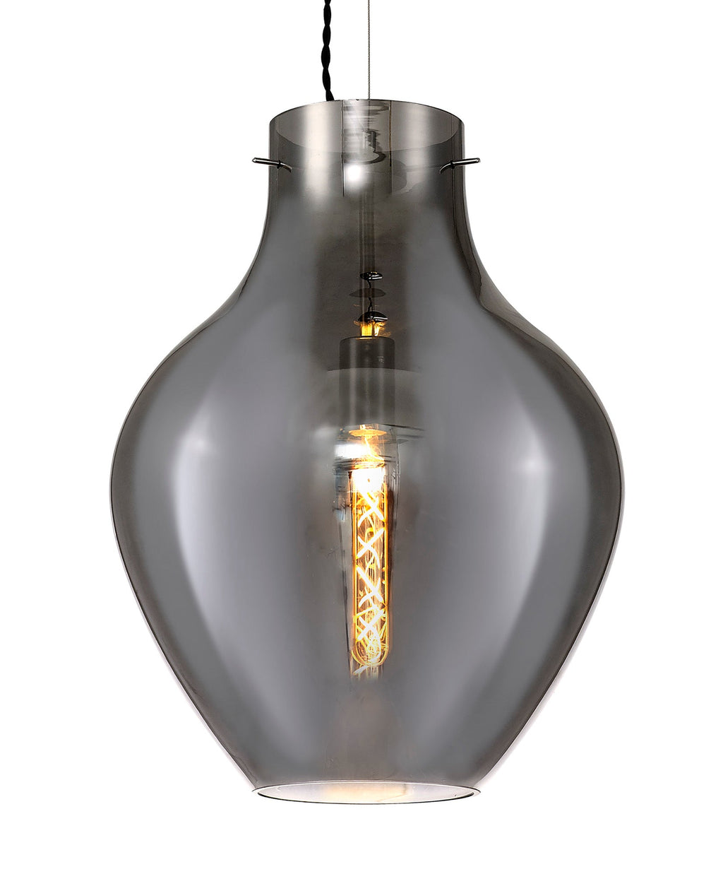 Luminosity Designs Ltd - Minimalist Pendant with Braided Cable, 38cm Round, 1 x E27 - Luminosity Designs Ltd