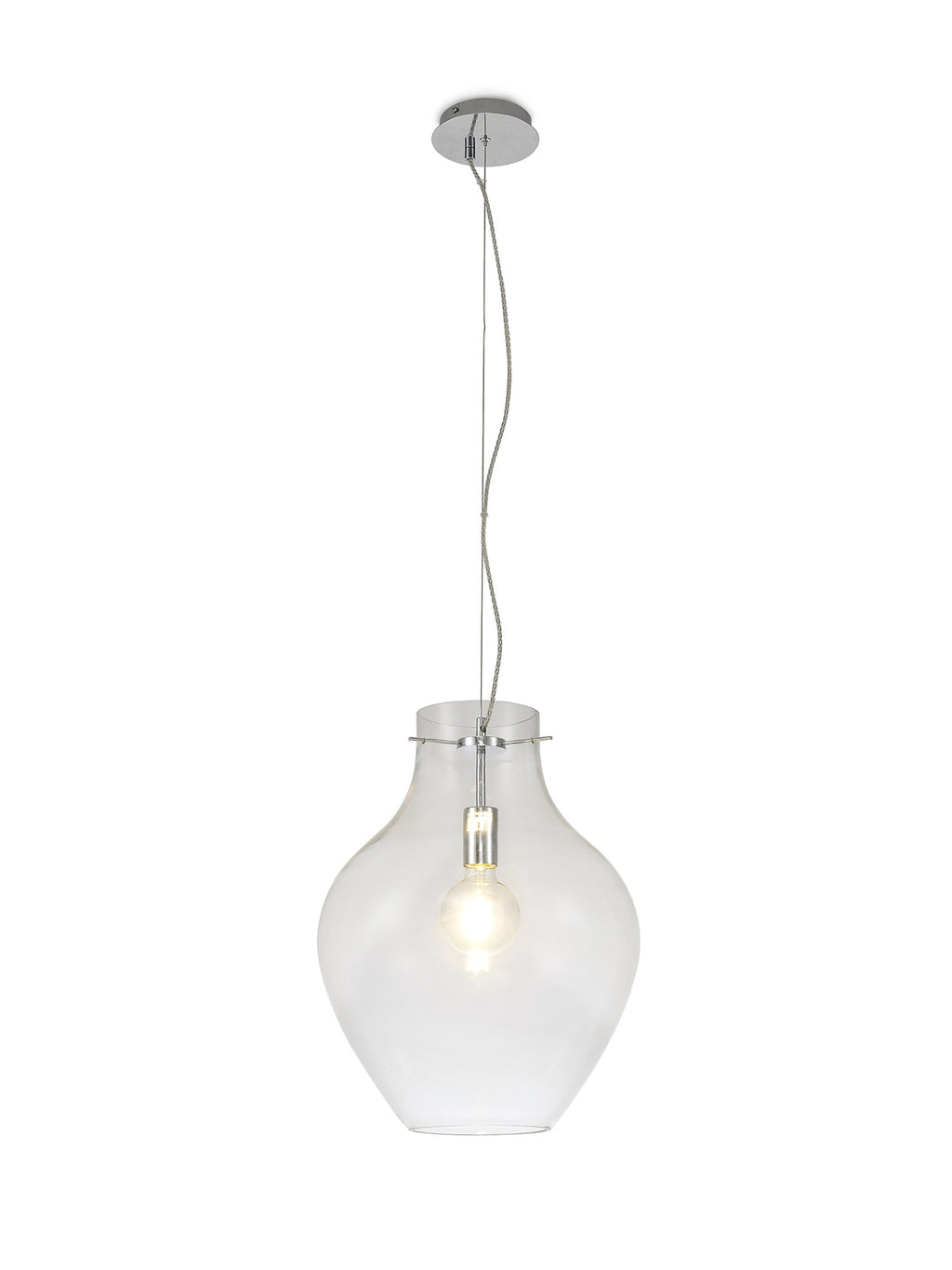 Luminosity Designs Ltd - Minimalist Pendant with Braided Cable, 38cm Round, 1 x E27 - Luminosity Designs Ltd