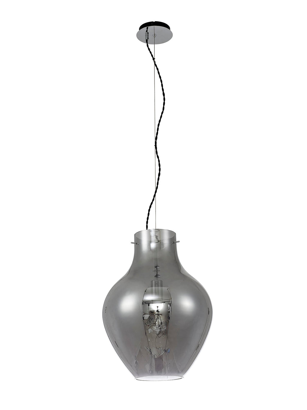 Luminosity Designs Ltd - Minimalist Pendant with Braided Cable, 38cm Round, 1 x E27 - Luminosity Designs Ltd