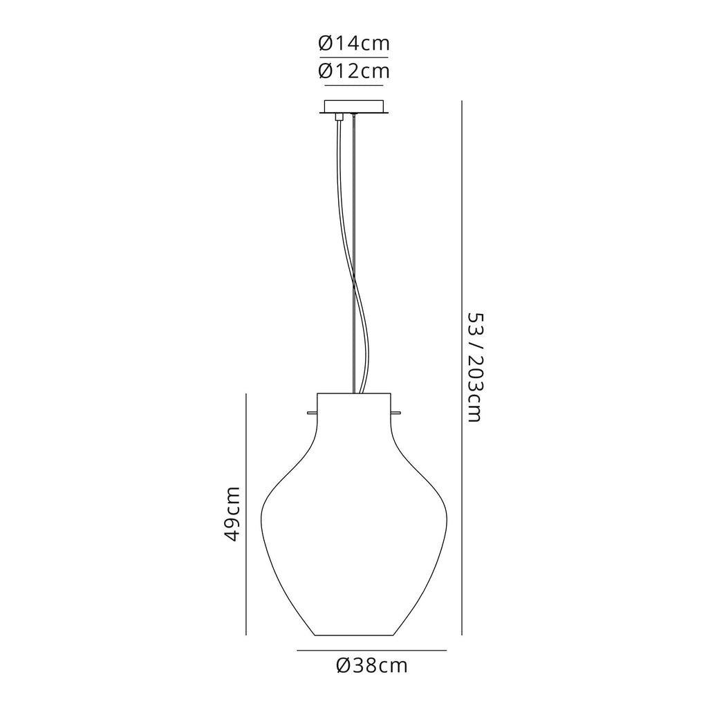 Luminosity Designs Ltd - Minimalist Pendant with Braided Cable, 38cm Round, 1 x E27 - Luminosity Designs Ltd