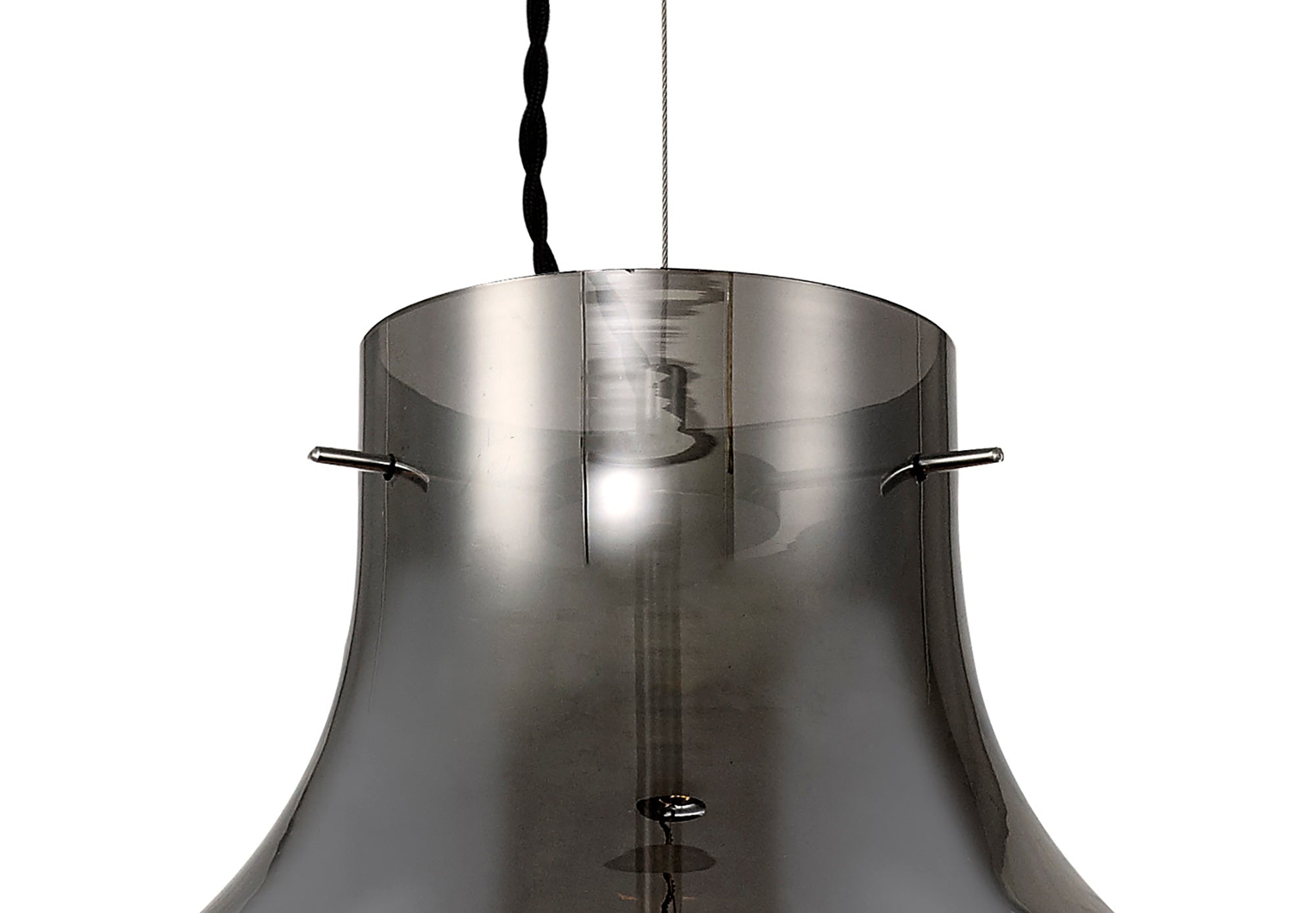 Luminosity Designs Ltd - Minimalist Pendant with Braided Cable, 38cm Round, 1 x E27 - Luminosity Designs Ltd