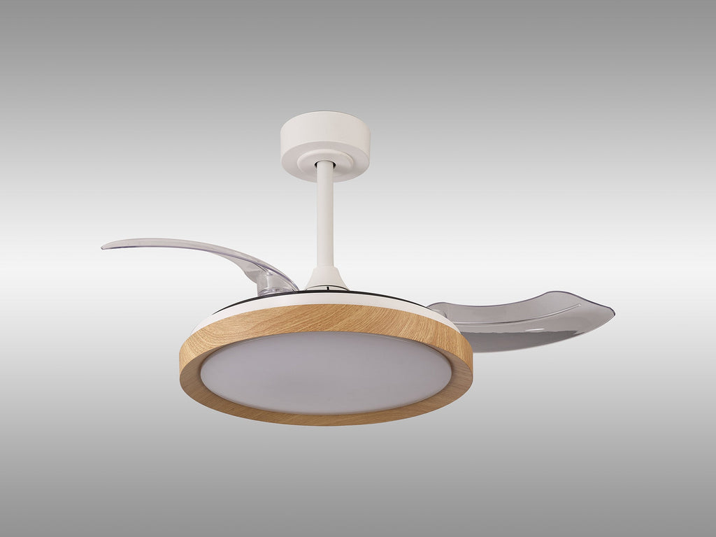 Mantra - Mistral Mini 40W LED Dimmable Ceiling Light With Built - In 28W DC Fan, 2700 - 5000K Remote Control, 2500lm - Luminosity Designs Ltd