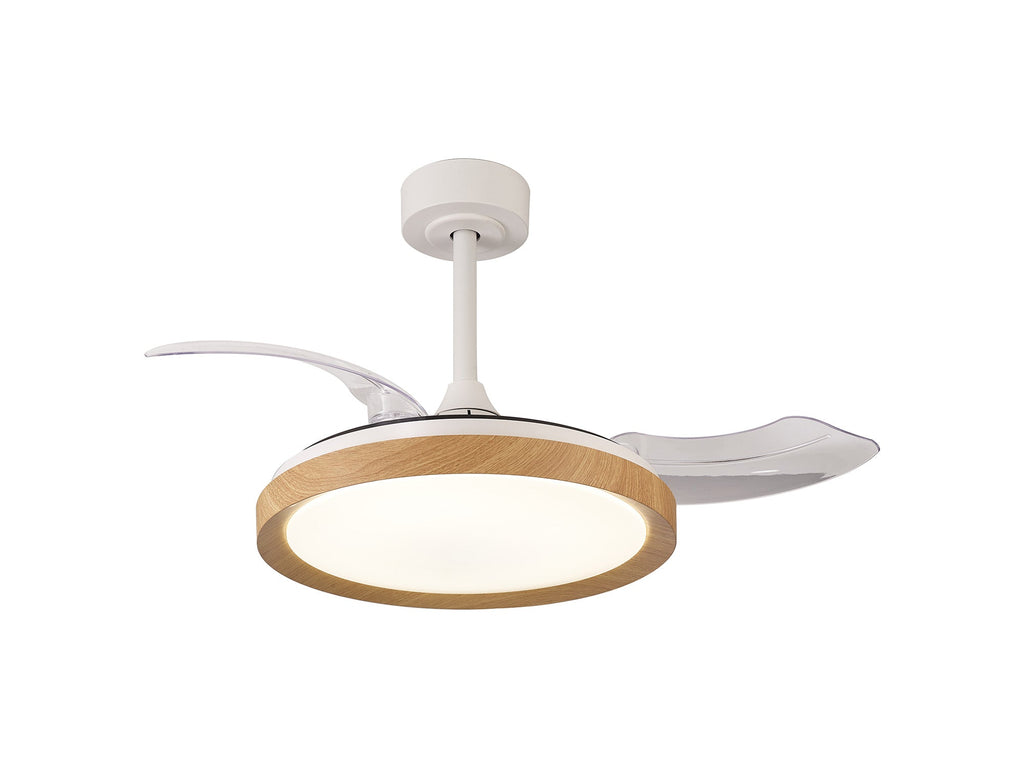 Mantra - Mistral Mini 40W LED Dimmable Ceiling Light With Built - In 28W DC Fan, 2700 - 5000K Remote Control, 2500lm - Luminosity Designs Ltd