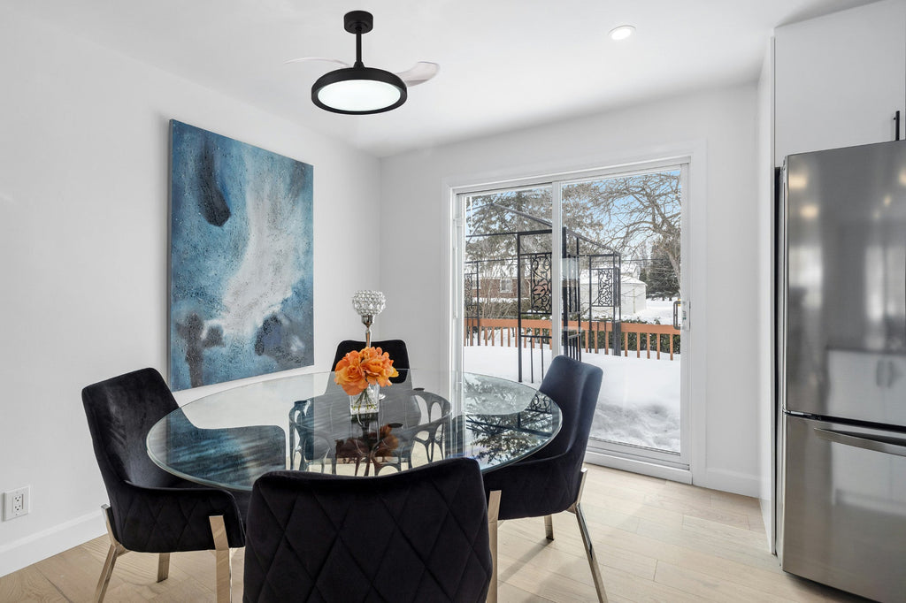 Mantra - Mistral Mini 40W LED Dimmable Ceiling Light With Built - In 28W DC Fan, 2700 - 5000K Remote Control, 2500lm - Luminosity Designs Ltd