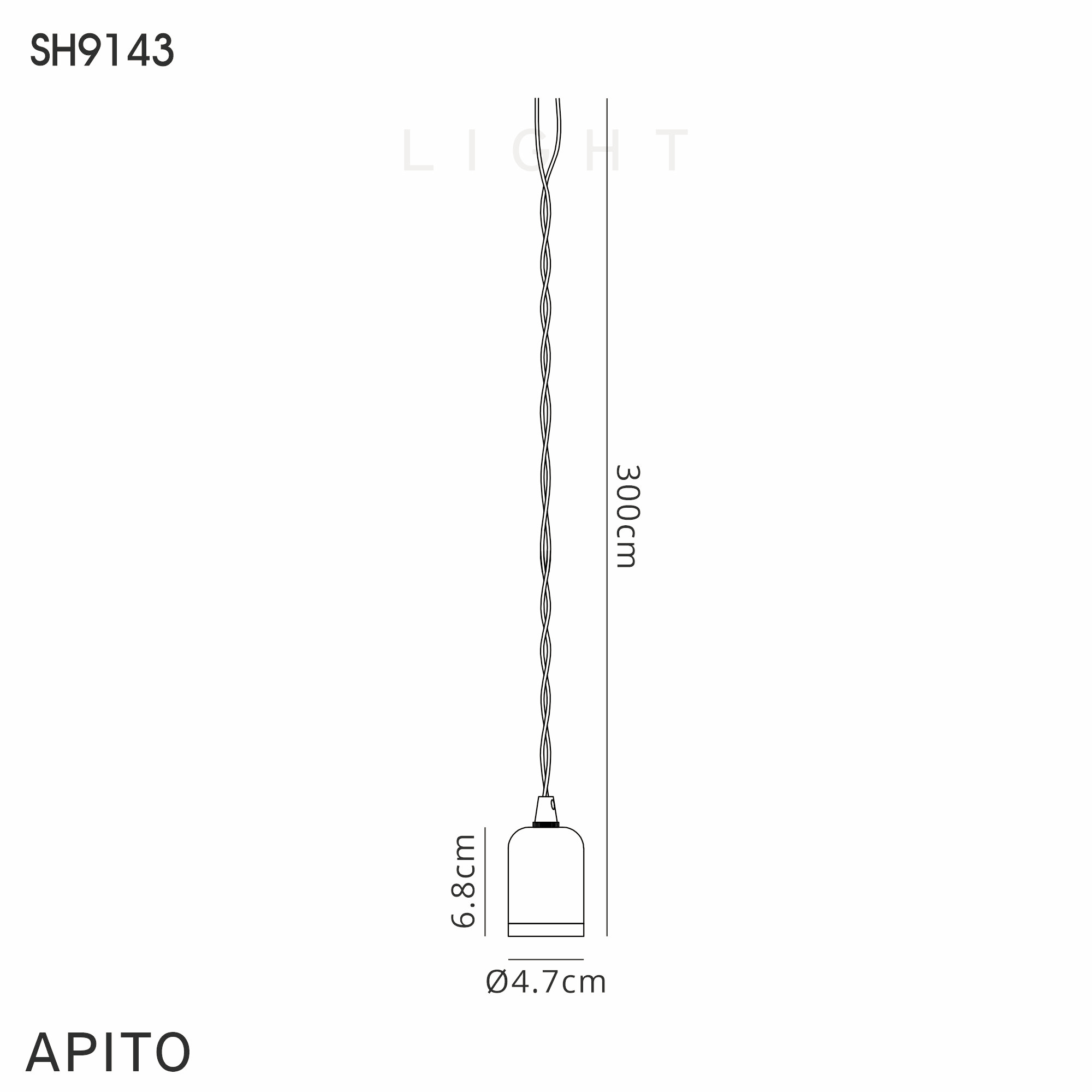 Luminosity Designs - Modern Pre Wired CLASS 2 Metal Pendant Lampholder With Shade Ring - Luminosity Designs Ltd