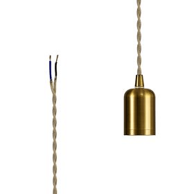 Luminosity Designs - Modern Pre Wired CLASS 2 Metal Pendant Lampholder With Shade Ring - Luminosity Designs Ltd