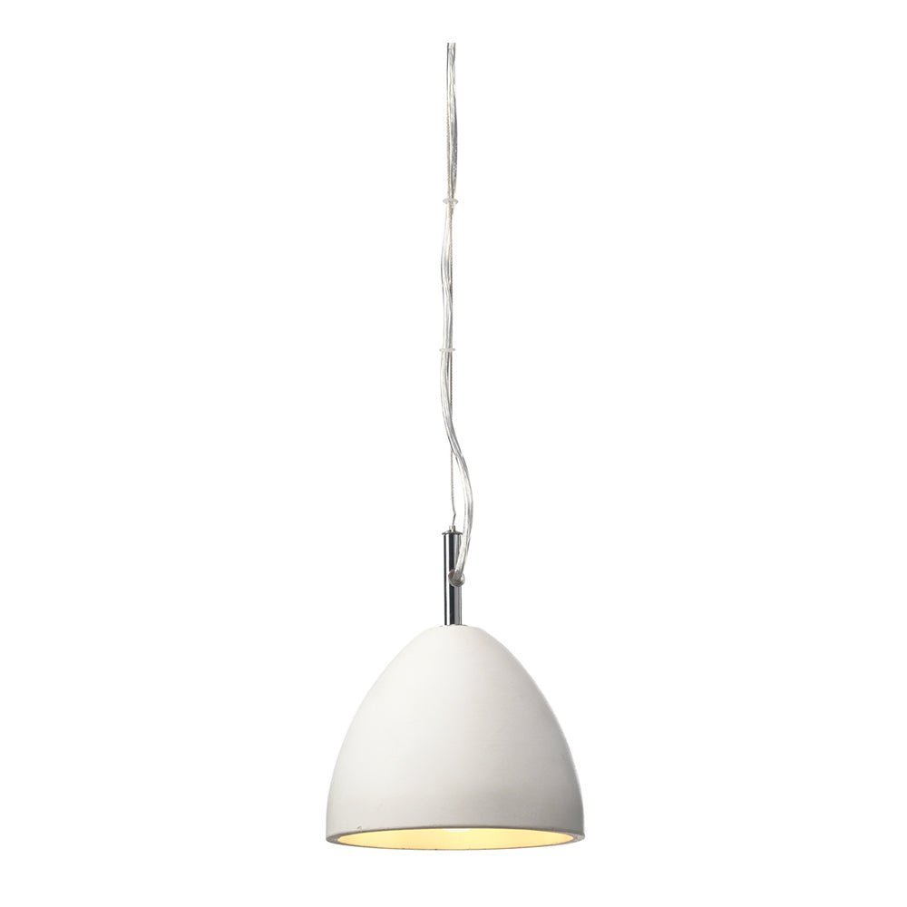 Oaks Lighting - Morgen Concrete Pendant with Clear Cable and Chrome Fixings, 1x E14 (Oaks 1800) - Luminosity Designs Ltd