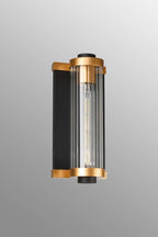 Luminosity Designs Ltd - Moriarty Vintage Style Wall Light, 1 Light E27, IP54, Dual Coloured Metal With Clear Ribbed Glass Shade - Luminosity Designs Ltd