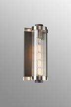 Luminosity Designs Ltd - Moriarty Vintage Style Wall Light, 1 Light E27, IP54, Dual Coloured Metal With Clear Ribbed Glass Shade - Luminosity Designs Ltd