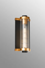 Luminosity Designs Ltd - Moriarty Vintage Style Wall Light, 1 Light E27, IP54, Dual Coloured Metal With Clear Ribbed Glass Shade - Luminosity Designs Ltd
