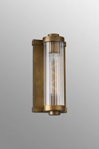 Luminosity Designs Ltd - Moriarty Vintage Style Wall Light, 1 Light E27, IP54, Dual Coloured Metal With Clear Ribbed Glass Shade - Luminosity Designs Ltd