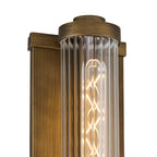 Luminosity Designs Ltd - Moriarty Vintage Style Wall Light, 2 Light E27, IP54, Dual Coloured Metal With Clear Ribbed Glass Shade - Luminosity Designs Ltd