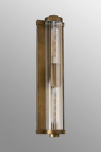 Luminosity Designs Ltd - Moriarty Vintage Style Wall Light, 2 Light E27, IP54, Dual Coloured Metal With Clear Ribbed Glass Shade - Luminosity Designs Ltd