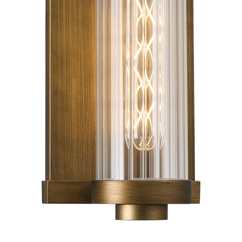 Luminosity Designs Ltd - Moriarty Vintage Style Wall Light, 2 Light E27, IP54, Dual Coloured Metal With Clear Ribbed Glass Shade - Luminosity Designs Ltd