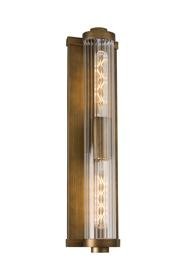 Luminosity Designs Ltd - Moriarty Vintage Style Wall Light, 2 Light E27, IP54, Dual Coloured Metal With Clear Ribbed Glass Shade - Luminosity Designs Ltd