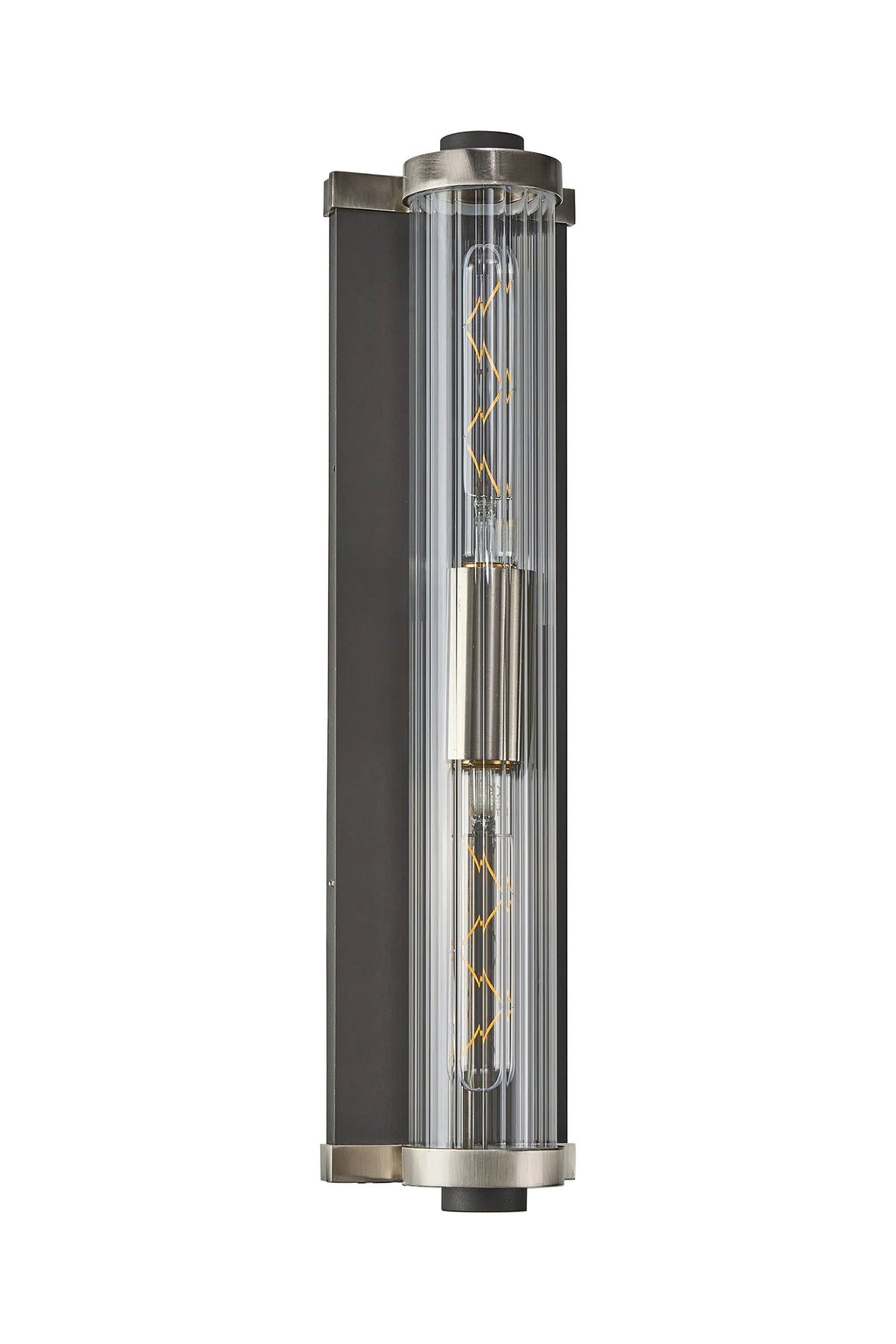 Luminosity Designs Ltd - Moriarty Vintage Style Wall Light, 2 Light E27, IP54, Dual Coloured Metal With Clear Ribbed Glass Shade - Luminosity Designs Ltd