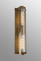 Luminosity Designs Ltd - Moriarty Vintage Style Wall Light, 2 Light E27, IP54, Dual Coloured Metal With Clear Ribbed Glass Shade - Luminosity Designs Ltd