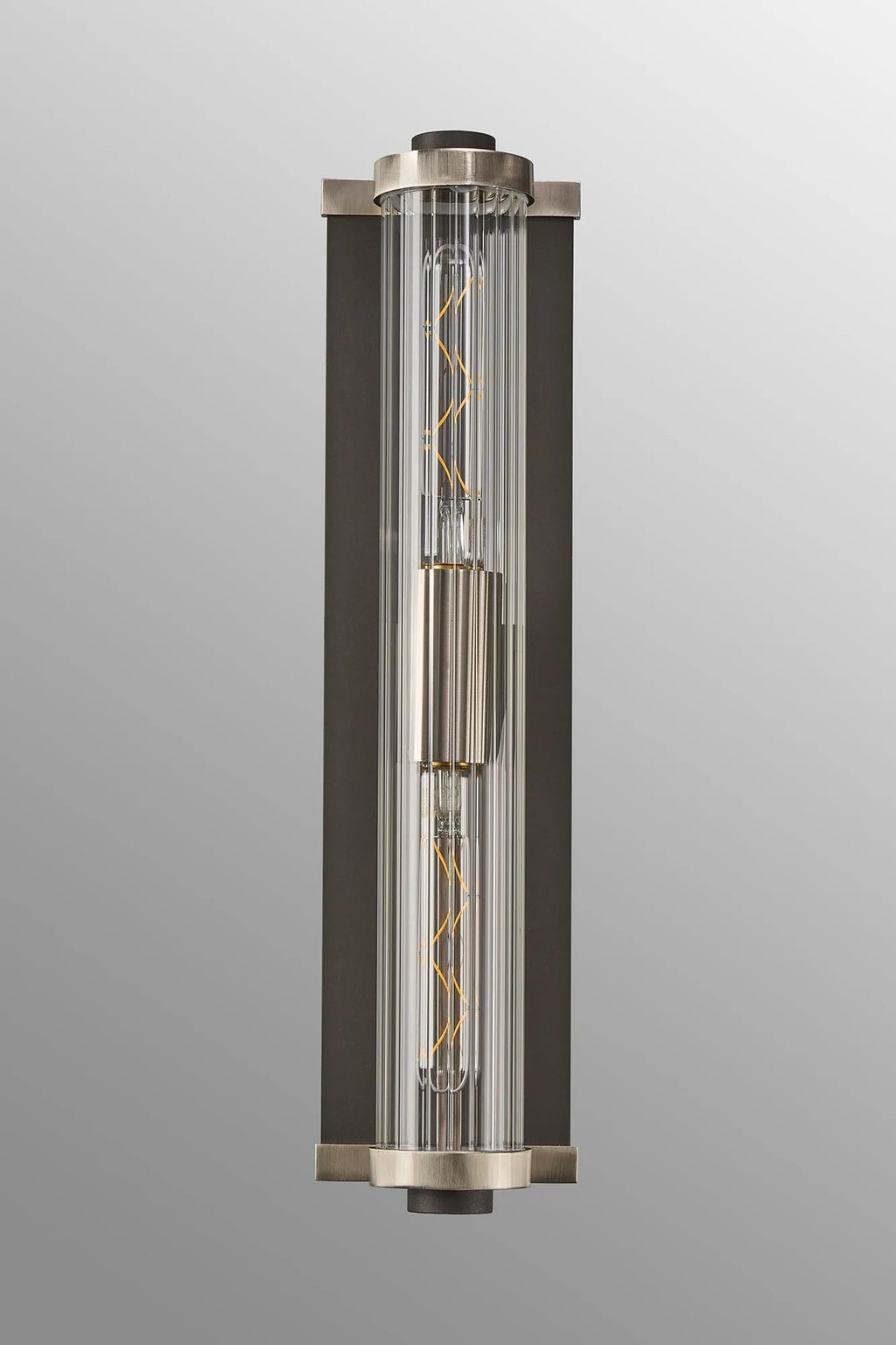 Luminosity Designs Ltd - Moriarty Vintage Style Wall Light, 2 Light E27, IP54, Dual Coloured Metal With Clear Ribbed Glass Shade - Luminosity Designs Ltd