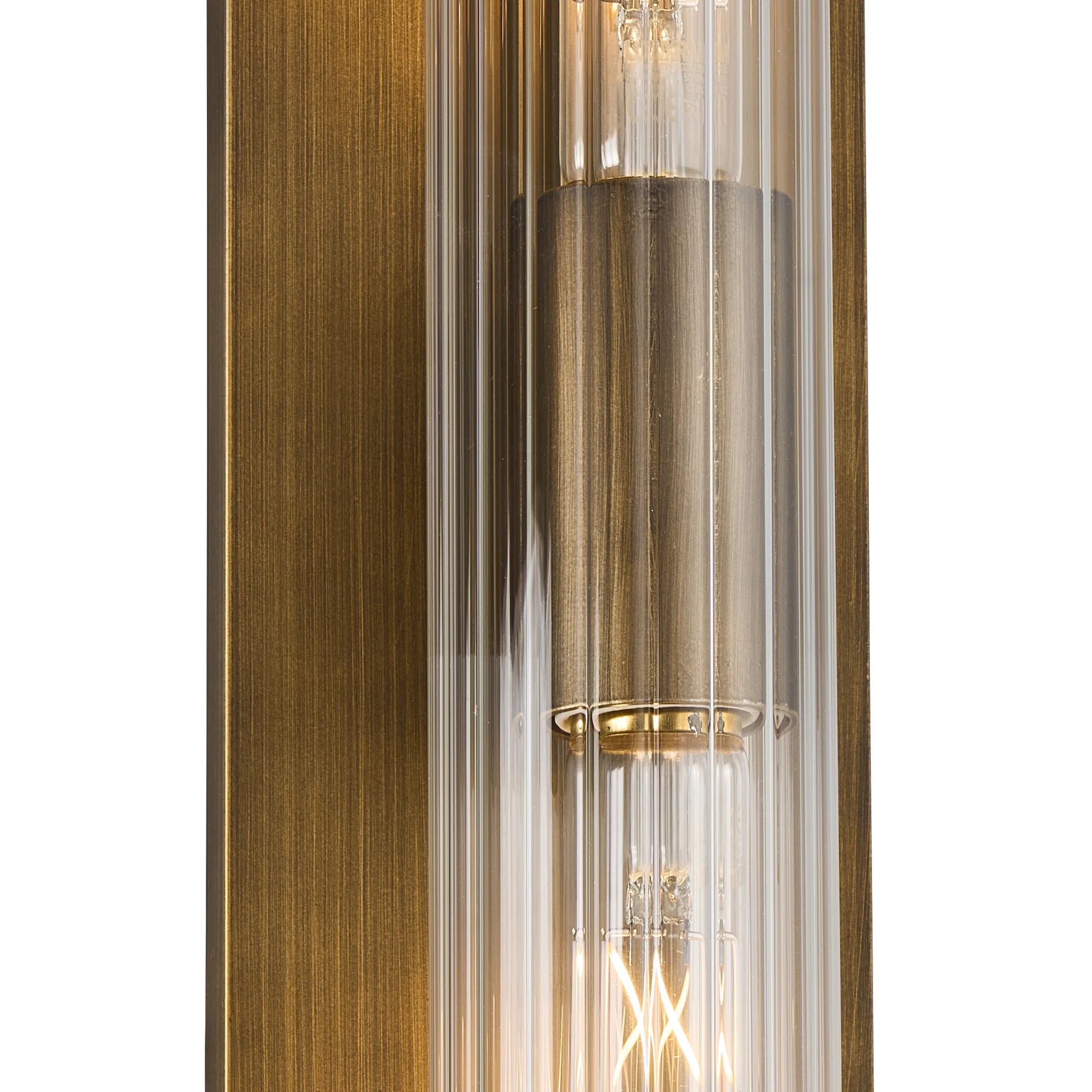 Luminosity Designs Ltd - Moriarty Vintage Style Wall Light, 2 Light E27, IP54, Dual Coloured Metal With Clear Ribbed Glass Shade - Luminosity Designs Ltd