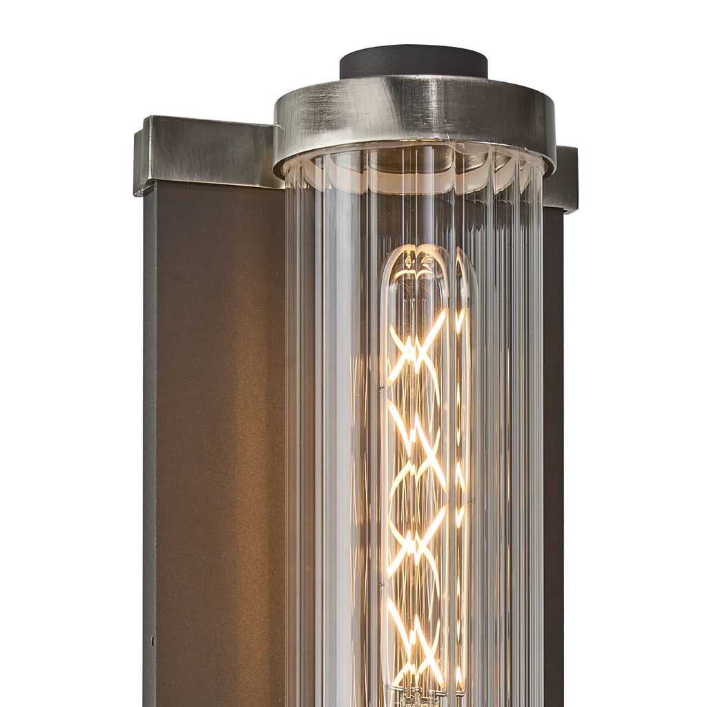 Luminosity Designs Ltd - Moriarty Vintage Style Wall Light, 2 Light E27, IP54, Dual Coloured Metal With Clear Ribbed Glass Shade - Luminosity Designs Ltd