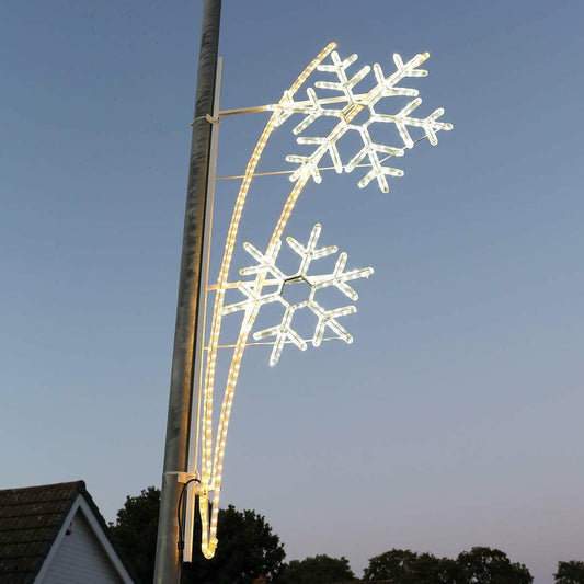 Connectable Professional Grade Outdoor Christmas Snowflake Lampost Motif