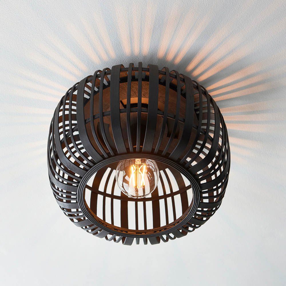 Endon - Natural Mathias Flush Eco Friendly Raffia Ceiling Light (Endon 101776) - Luminosity Designs Ltd