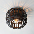 Endon - Natural Mathias Flush Eco Friendly Raffia Ceiling Light (Endon 101776) - Luminosity Designs Ltd